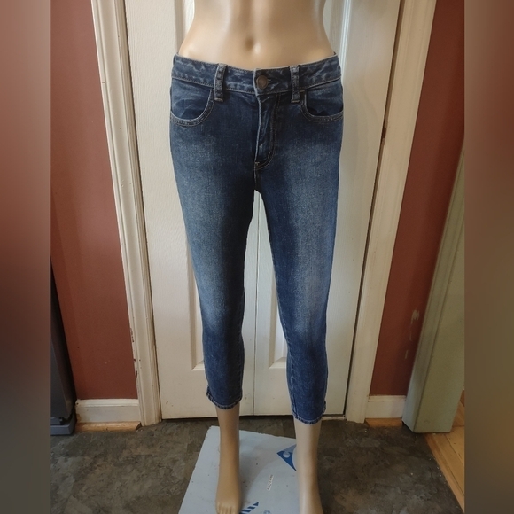American eagle outfitters women's size 4 high rise jeggings crop super stretch - Picture 1 of 10